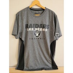 LAS VEGAS RAIDERS SHIRT LNFL FOOTBALL TEAM APPAREL GREY BLACK